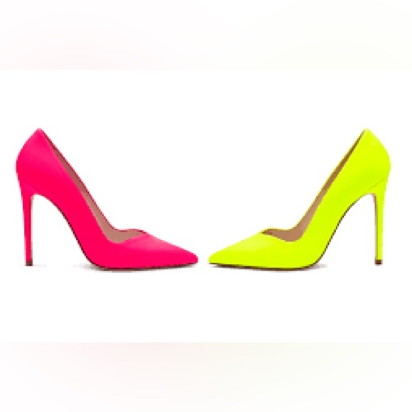 Limited edition never worn Stuart Weitzman neon yellow heels - Picture 3 of 4